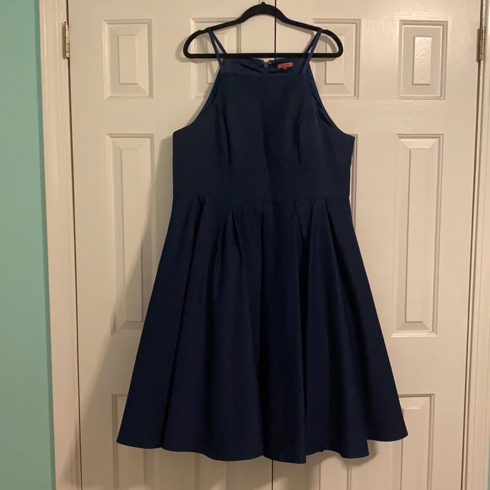Plus size navy blue formal dress